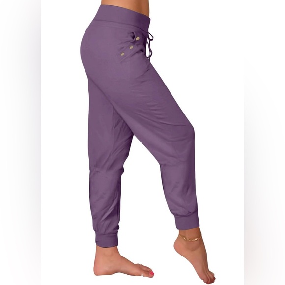 unbranded Weave Lilac Purple Lavender Sweatpants Size Medium joggers drawstring - Picture 2 of 14